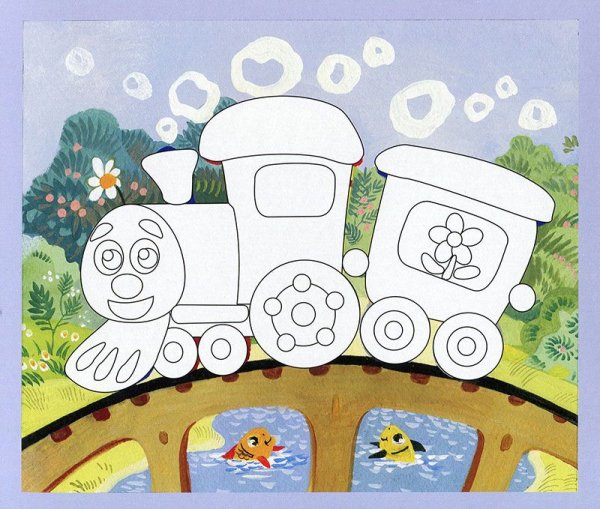 Аппликация паровоз для детей