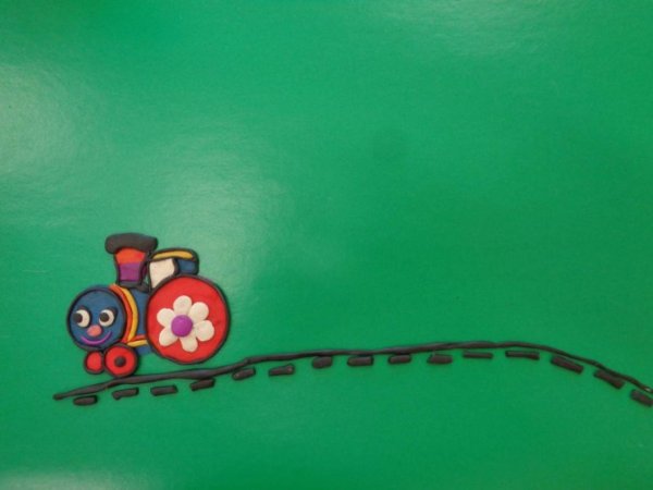 Паровоз пластилинография