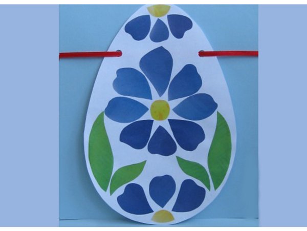 Аппликация из цветной бумаги к Пасхе