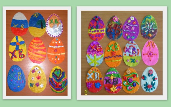 Пасхальное яйцо из пластилина для детей 1 класс