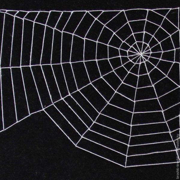 Вышивка паука с паутиной