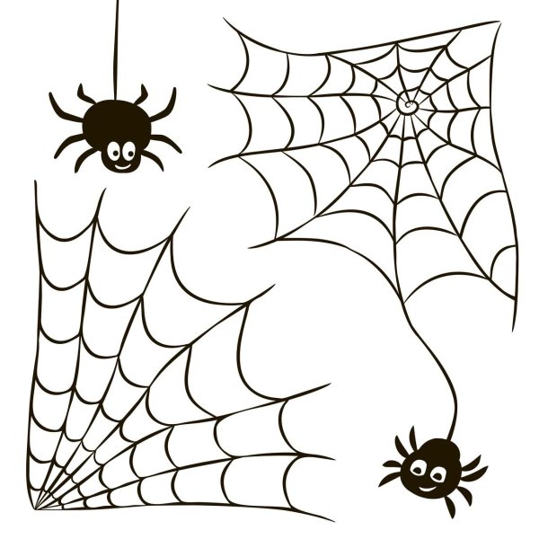 Паутина с пауком рисунок на Хэллоуин
