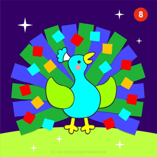 Аппликация из цветной бумаги