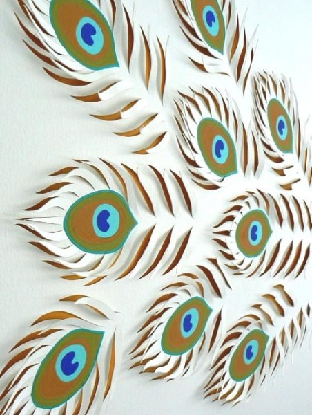 Павлин бумагопластика