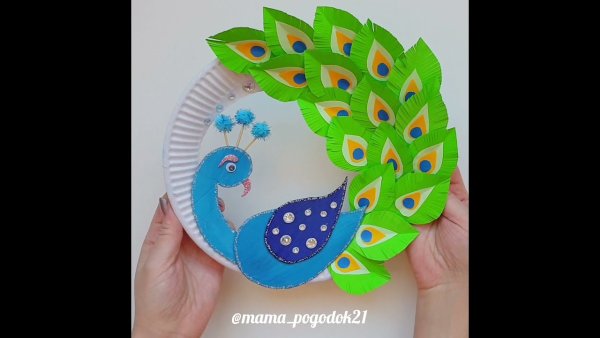 Павлин аппликация из фетра своими