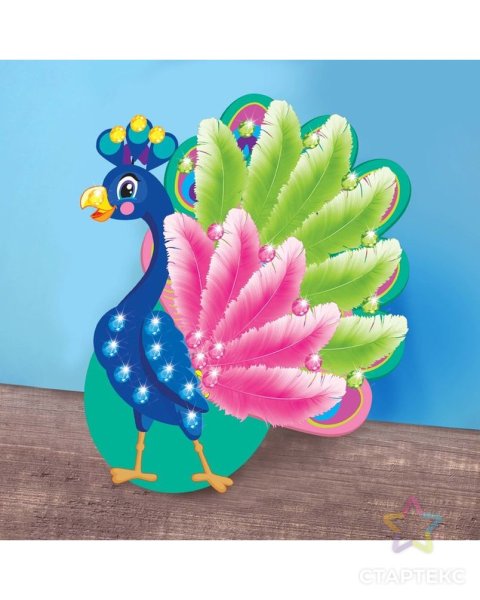 Павлин из картона и цветной бумаги