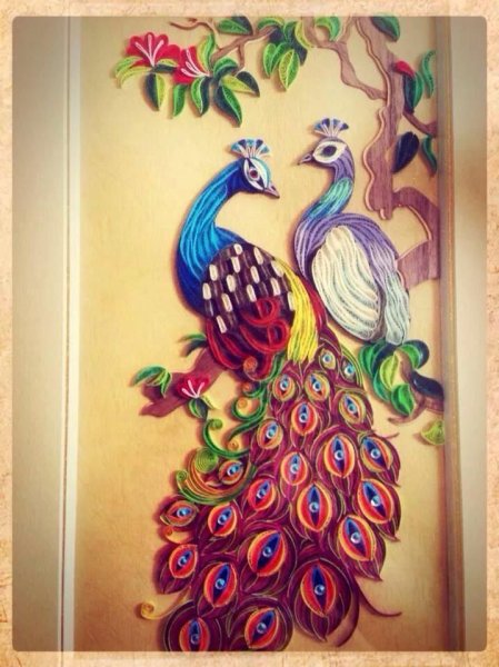 Павлин в технике квиллинг