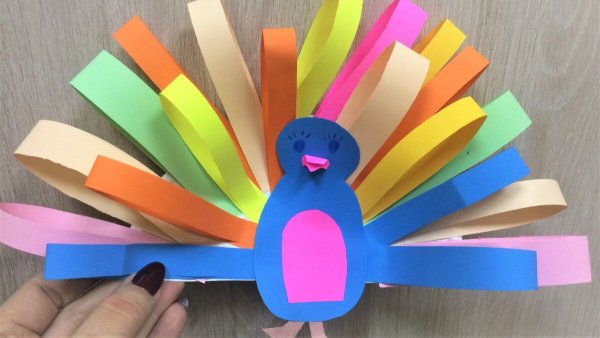 Поделка делаем павлина 1 класс с полосками шаблон