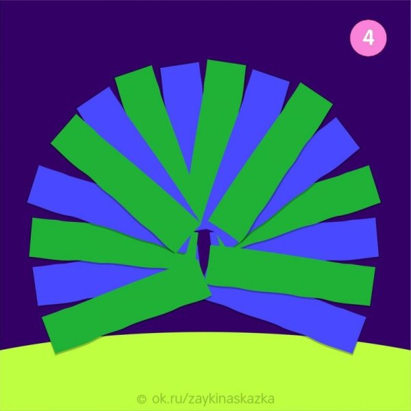 Павлин аппликация из бумаги