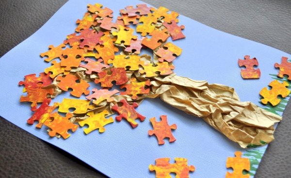 Декор из пазлов