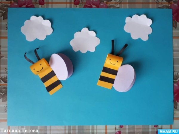 Пчёлка из цветной бумаги