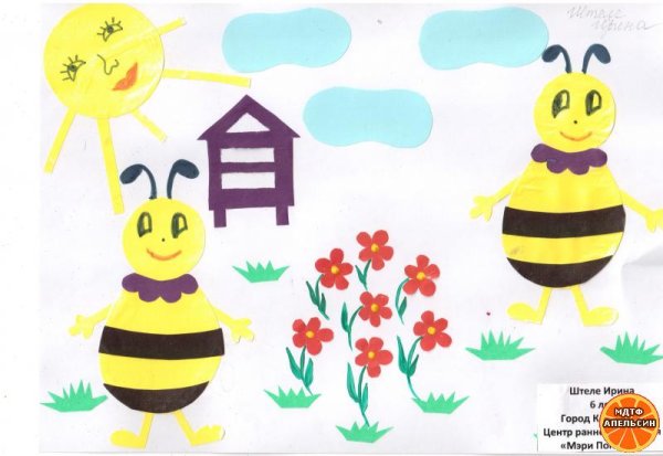 Пчела аппликация для детей
