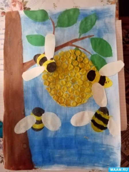 Аппликация на тему мед и пчелы