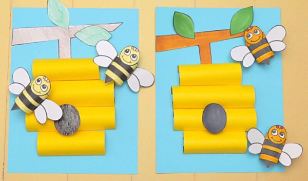 Пчелка из бумаги