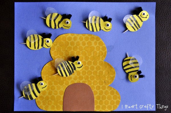 Пчелка из бумаги