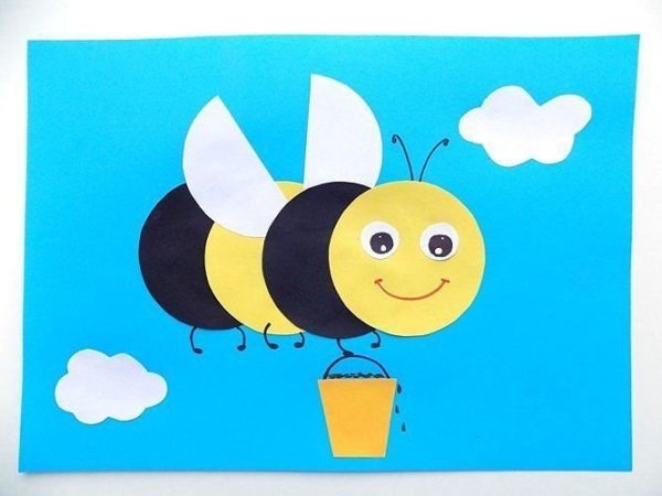 Пчела аппликация для детей
