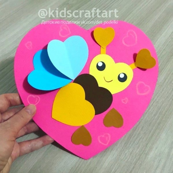 Аппликации из сердечек для детей