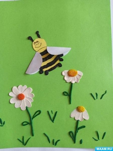 Аппликация Пчелка средняя группа
