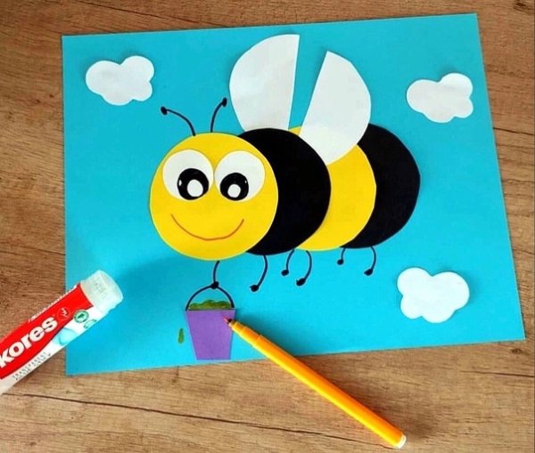 Аппликация из цветной бумаги