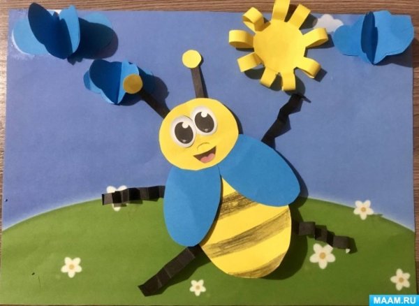 Пчелка объемная аппликация