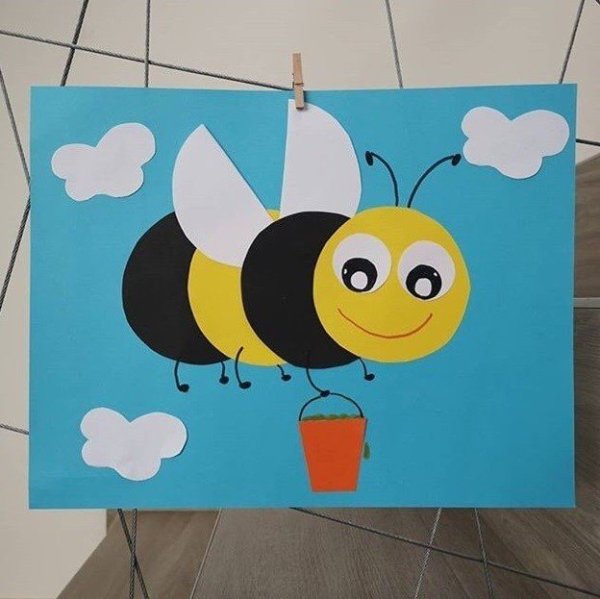 Пчёлка из цветной бумаги