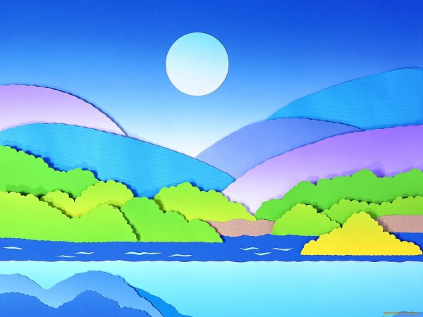 Сюжетная аппликация пейзаж