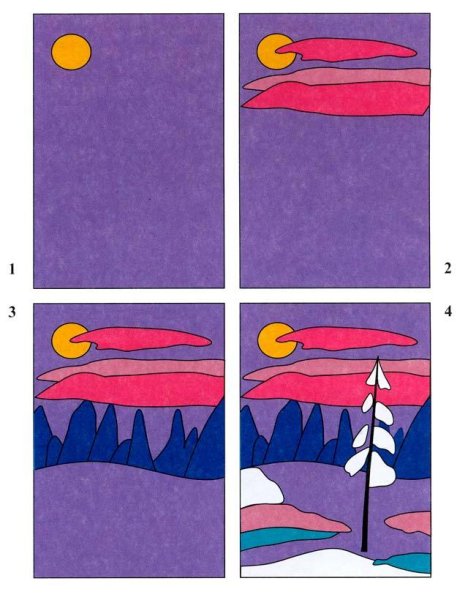 Пейзаж из цветной бумаги