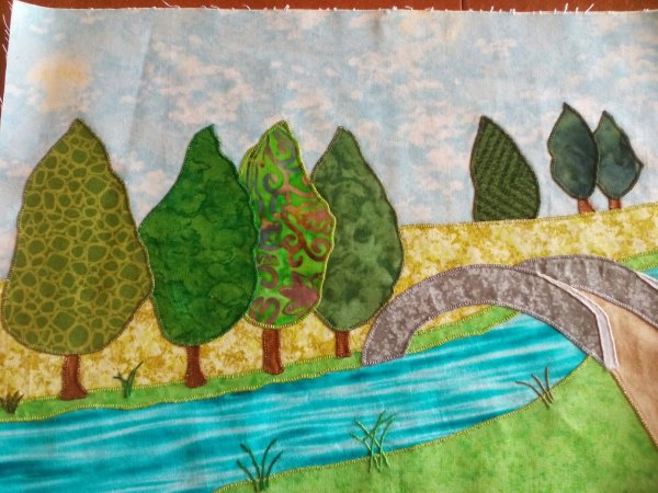 Пейзажи из лоскутков ткани