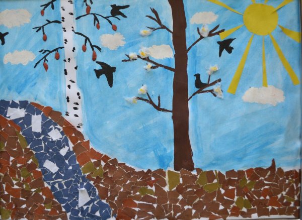 Аппликация на тему Весна