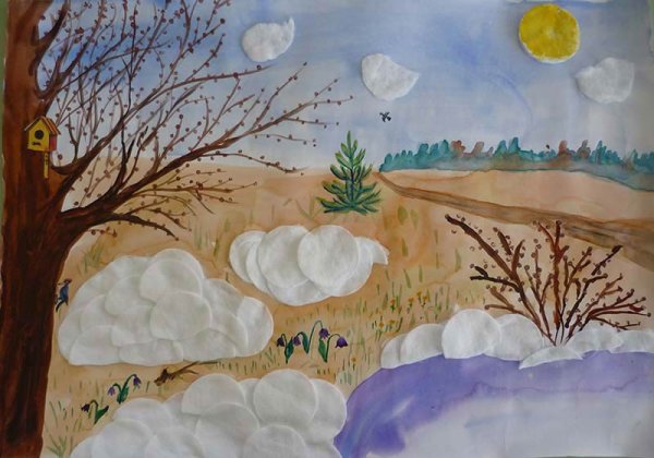 Весенний пейзаж для детей