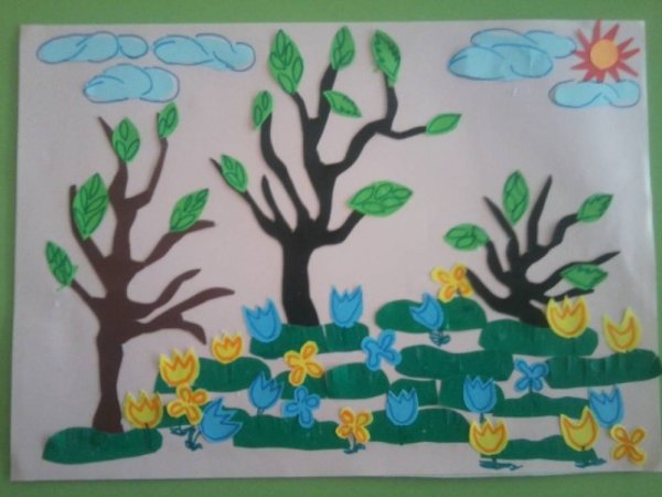 Аппликация на весеннюю тему