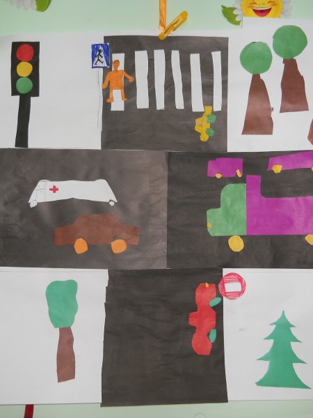 Аппликация в средней группе на тему Азбука безопасности