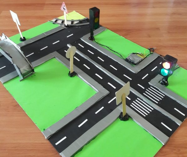 Макет дети и дорога