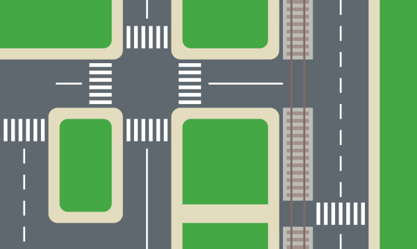 Перекресток вид сверху