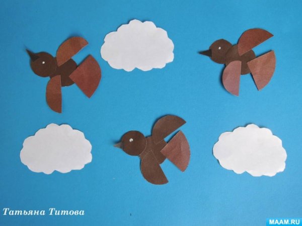Птицы аппликация для детей средней группы