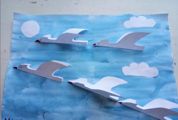 Аппликация на тему перелетные птицы в подготовительной группе