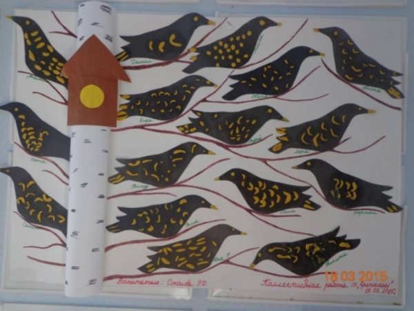 Аппликация на тему птицы