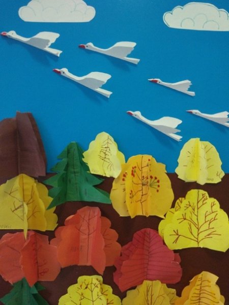 Аппликация птицы улетают на Юг