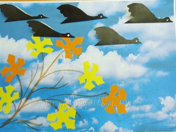 Аппликация перелетные птицы
