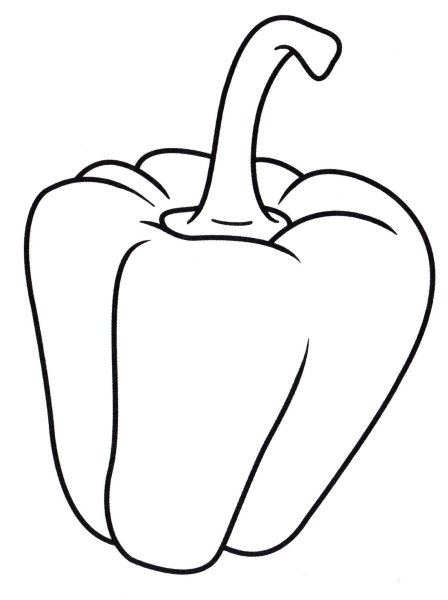 Раскраски овощи перец