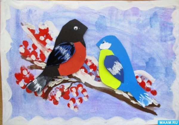 Рисование в подготовительной группе зимние птицы