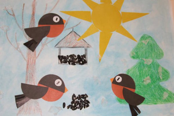 Аппликация Покормите птиц