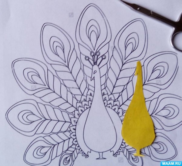 Аппликация перо Жар птицы