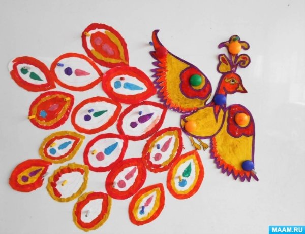 Жар птица перья Лыкова подготовительная группа