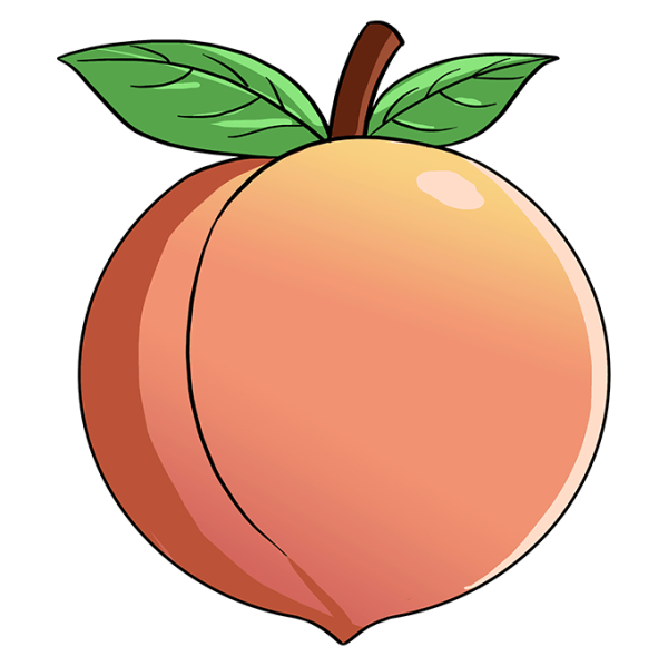 Персик рисунок