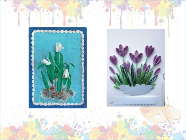 Аппликация весенние цветы