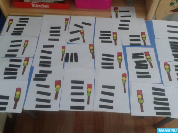 Аппликация по ПДД В старшей группе