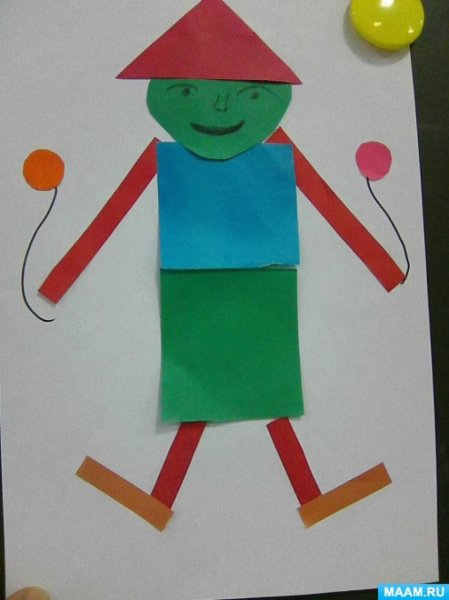 Петрушка на елке аппликация в старшей группе