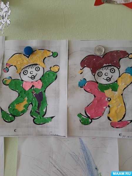 Петрушка на елке аппликация в старшей группе