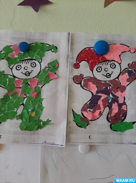 Аппликация клоун в старшей группе